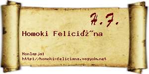 Homoki Feliciána névjegykártya